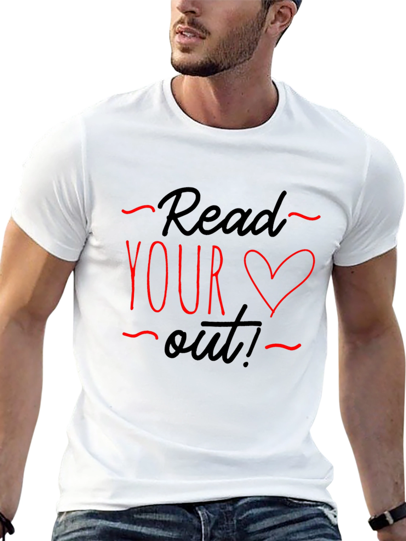 Camiseta Negra con Diseño Read Your Heart Out