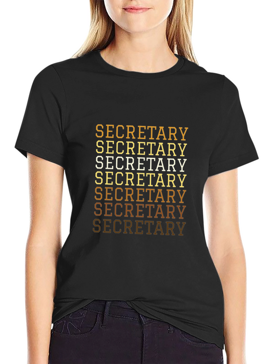 Camiseta Negra Secretaria Estilo Retro