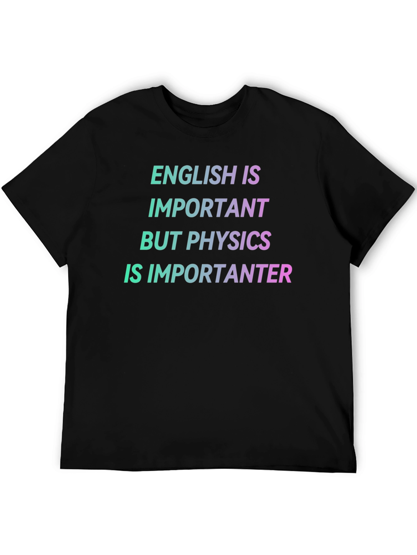 Camiseta Negra: Inglés vs. Física