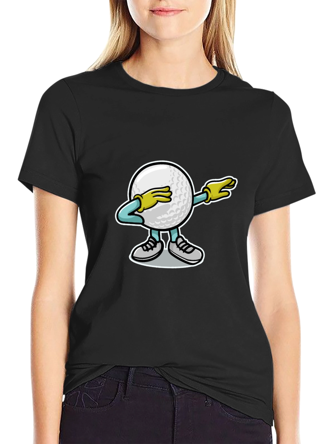Camiseta Negra con Diseño Divertido de Golf