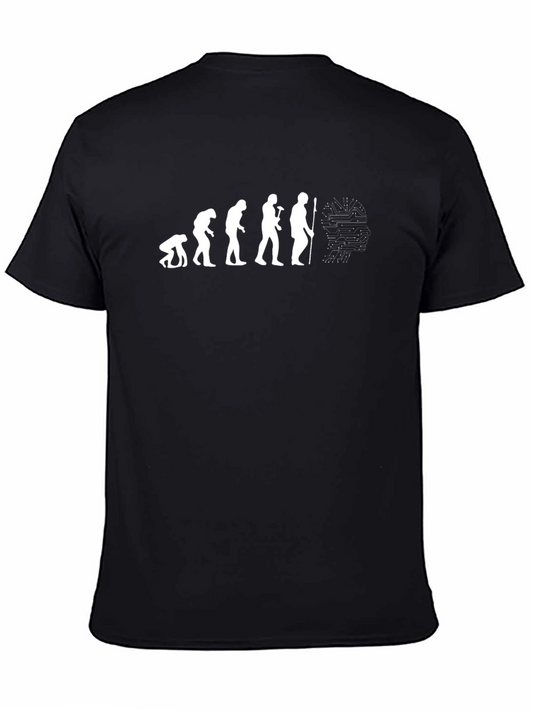 Camiseta Negra Evolución Tecnológica Hombre