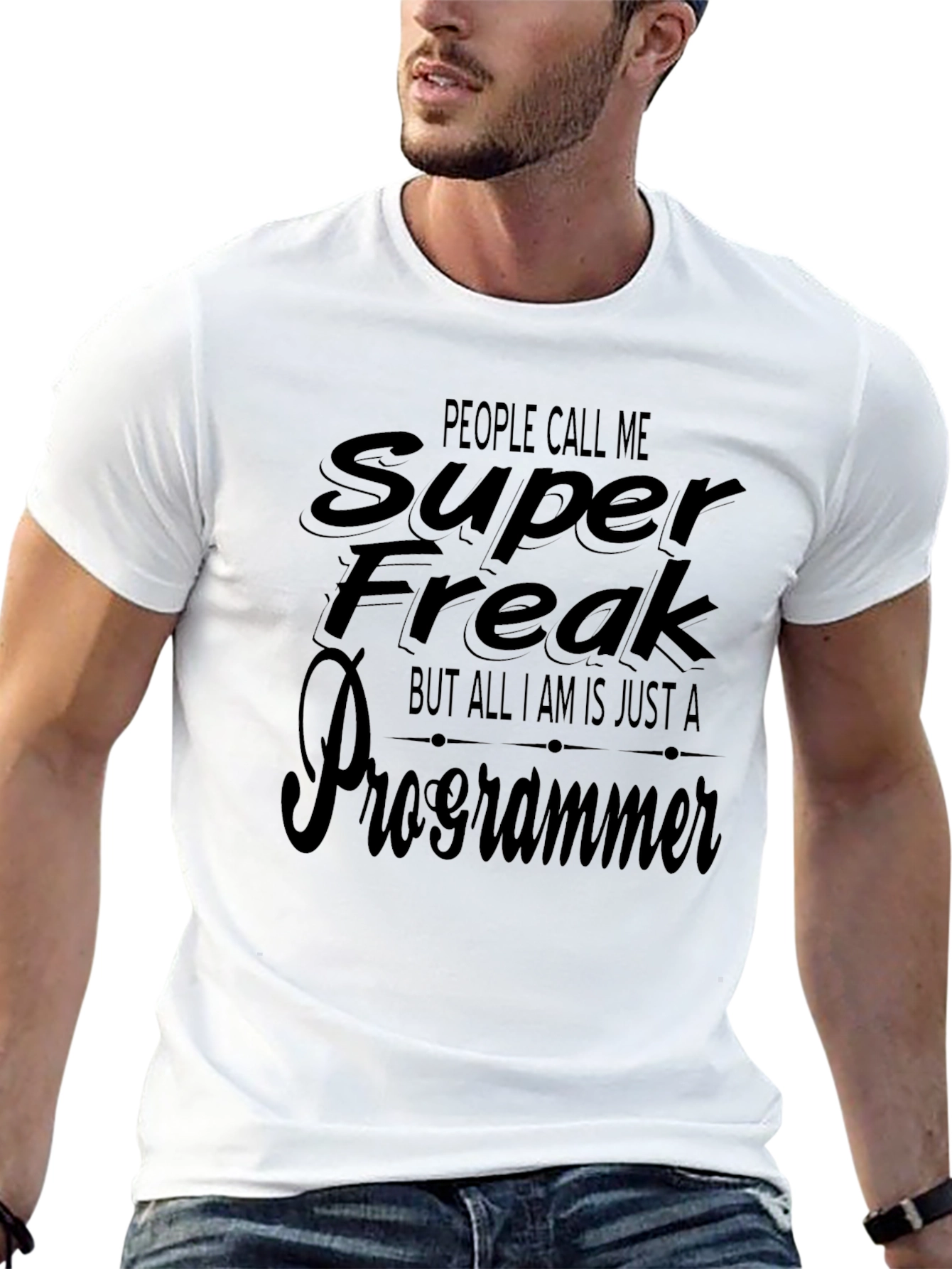 Camiseta Negra Super Freak Programmer