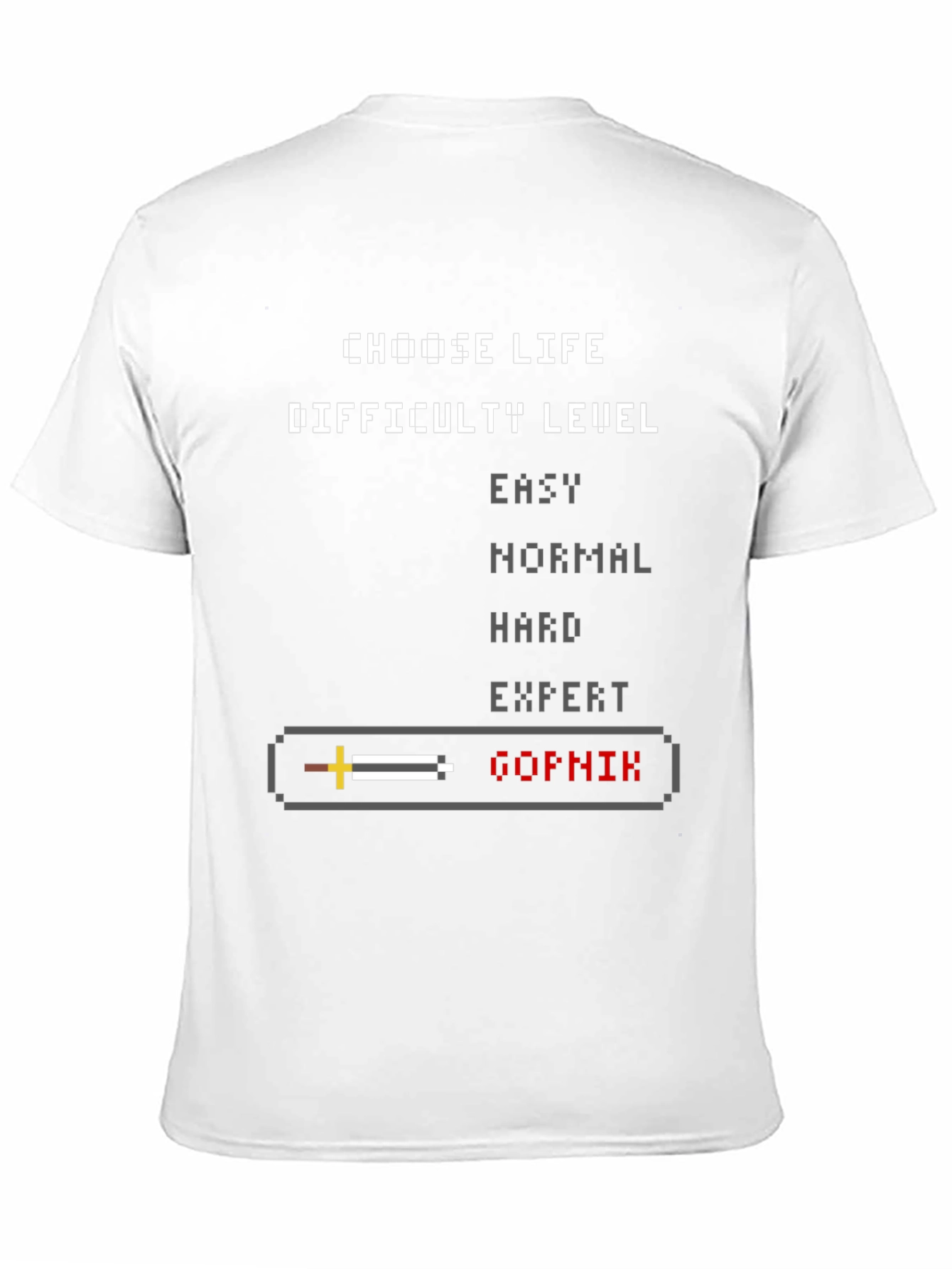 Camiseta Negra Elige la Vida: Nivel de Dificultad Gofnik