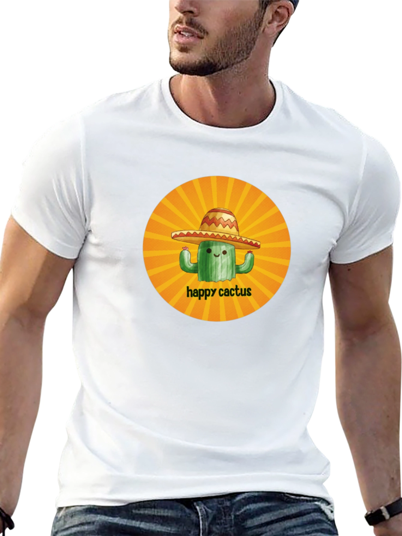 Camiseta Negra Happy Cactus