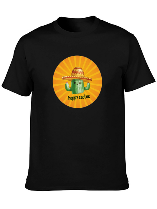 Camiseta Negra Happy Cactus