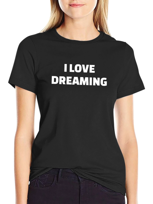 Camiseta Negra con Diseño I Love Dreaming