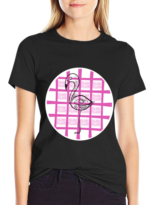 Camiseta Negra con Diseño de Flamenco Estilizado