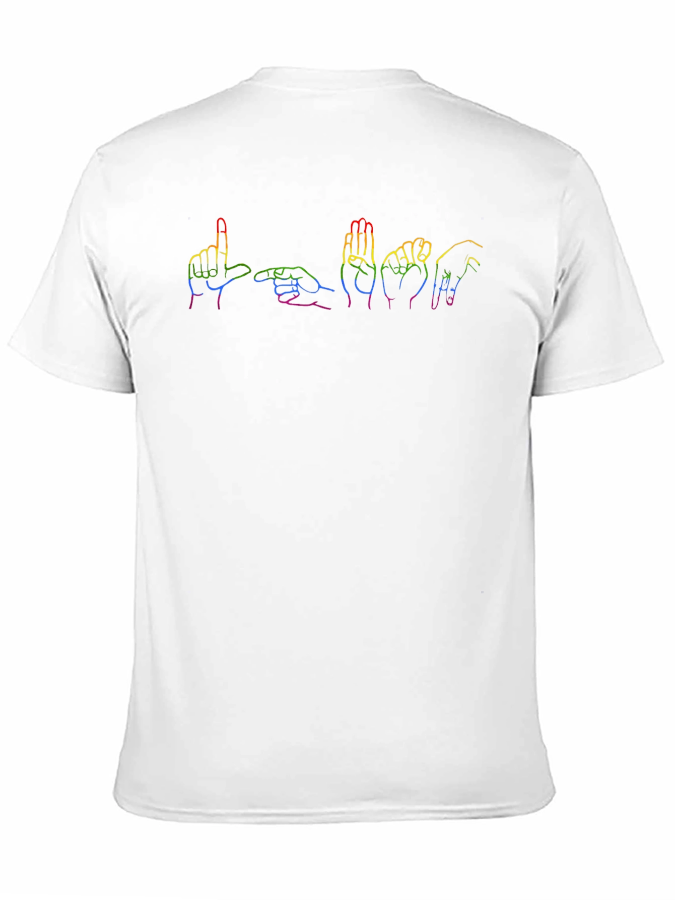 Camiseta Negra con Diseño de Lenguaje de Señas LGBTQ+