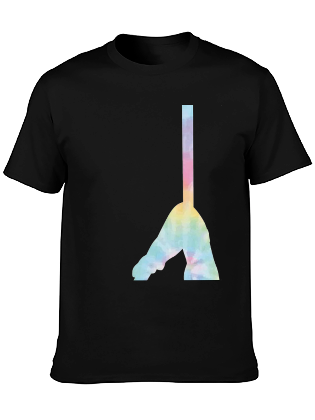 Camiseta Negra con Diseño Abstracto Tie-Dye