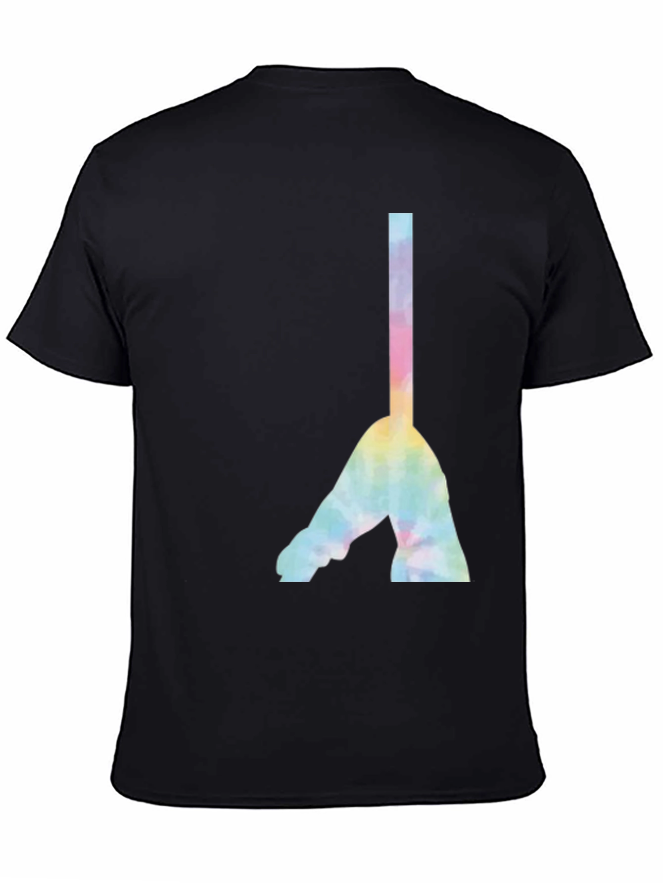 Camiseta Negra con Diseño Abstracto Tie-Dye