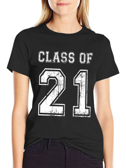 Camiseta Class of 21 Negra para Graduación