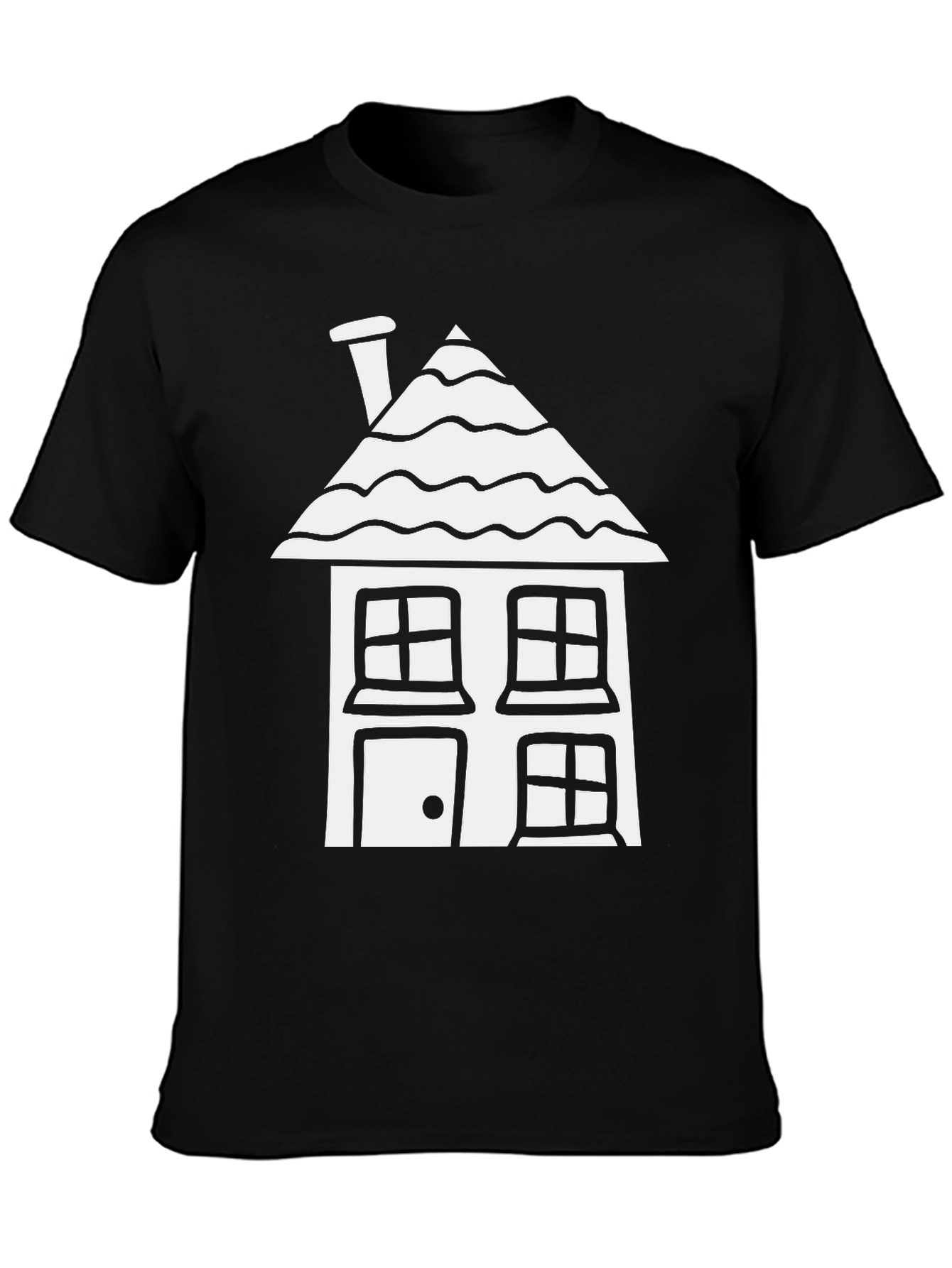 Camiseta Negra con Diseño de Casa Blanca