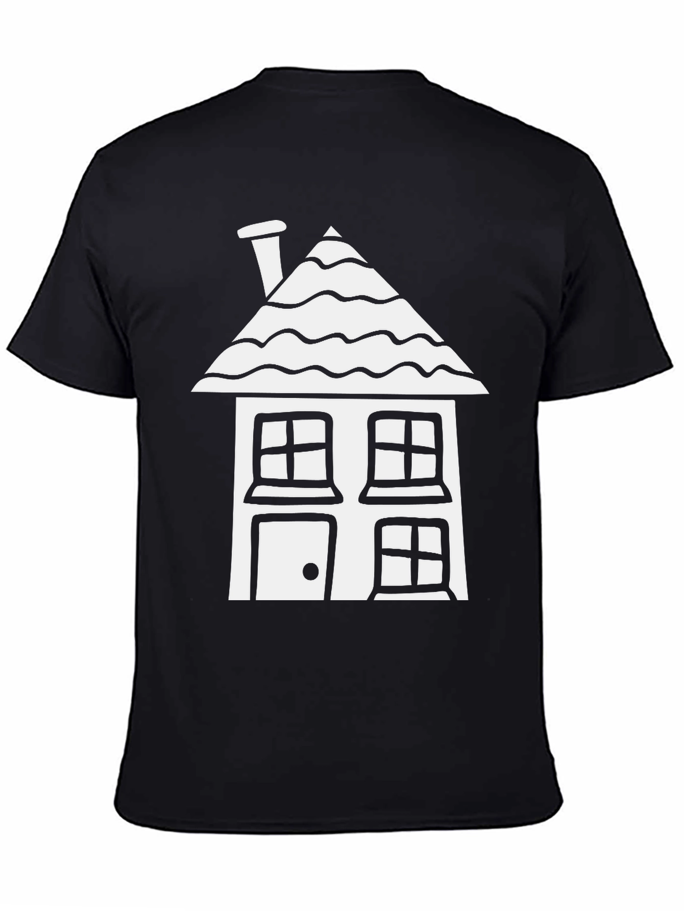 Camiseta Negra con Diseño de Casa Blanca