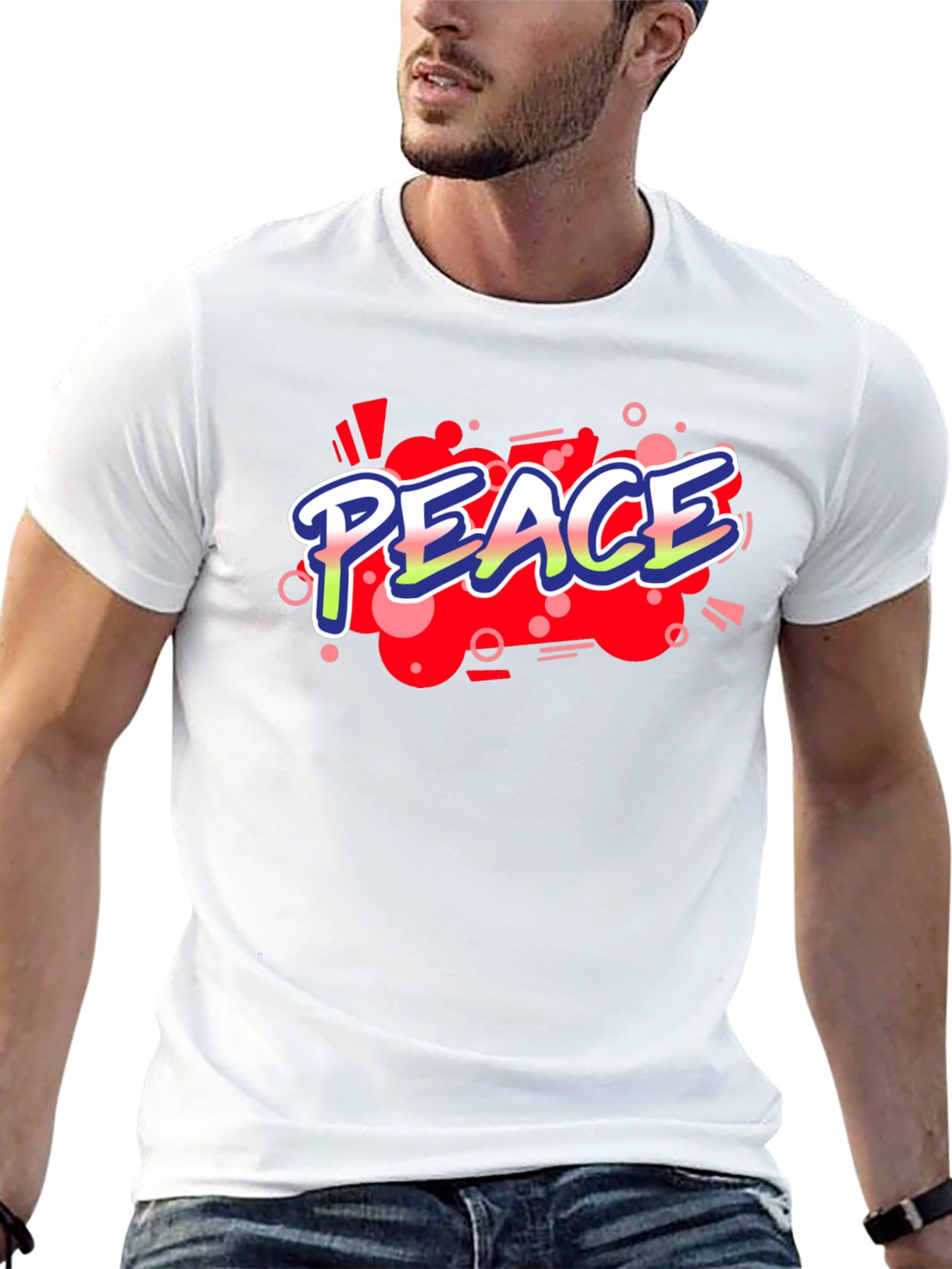 Camiseta Negra con Diseño Peace