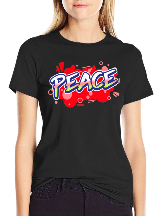 Camiseta Negra con Diseño Peace