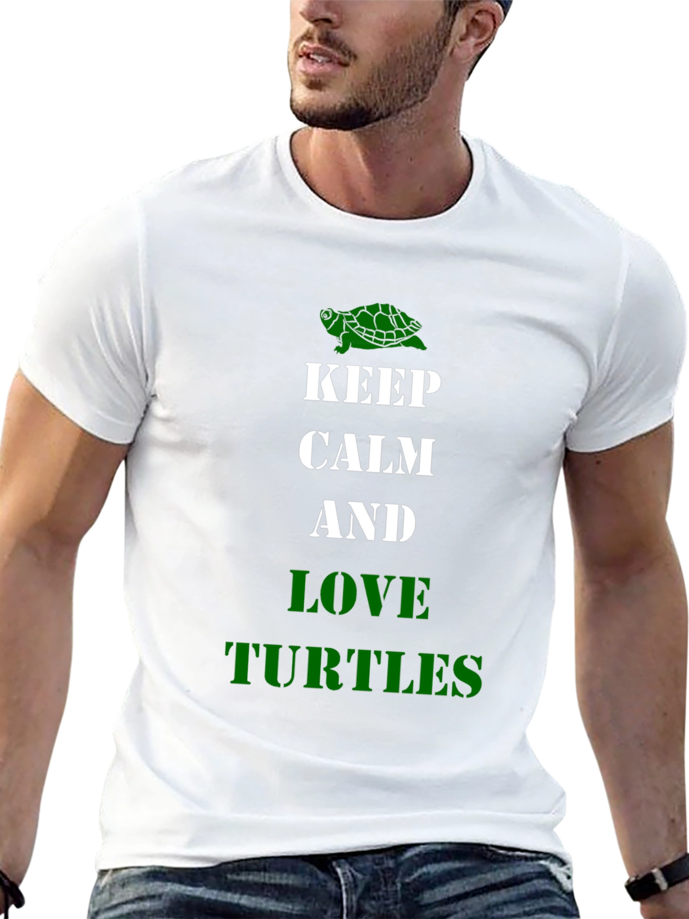Camiseta Negra Keep Calm and Love Turtles
