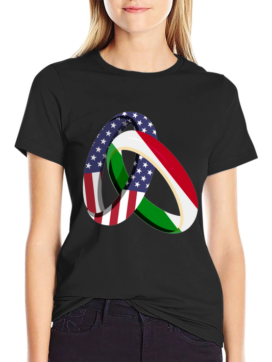 Camiseta Hombre Diseño Bandera USA Italia