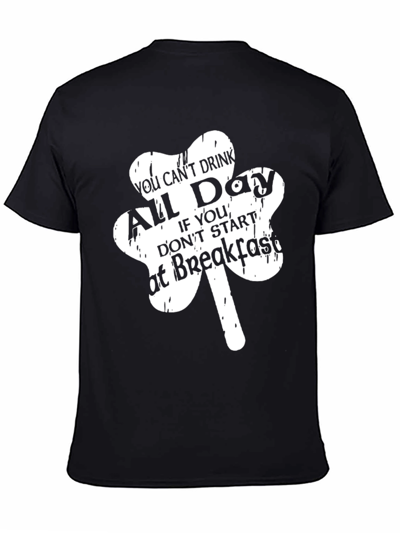 Camiseta Negra con Diseño de Trébol para Fiesta