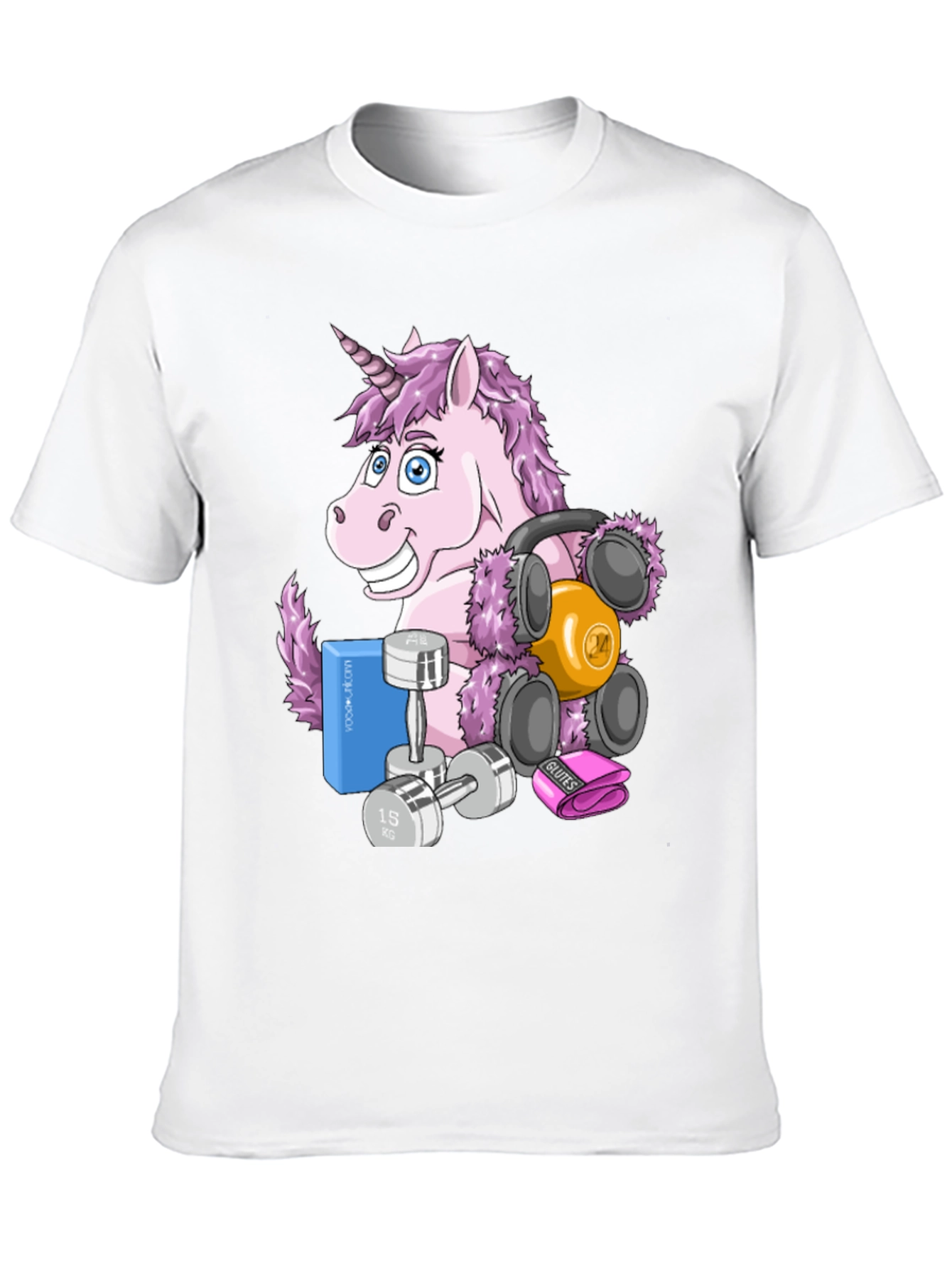 Camiseta Negra con Unicornio Fitness