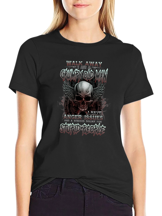 Camiseta Hombre Grumpy Old Man con Calavera
