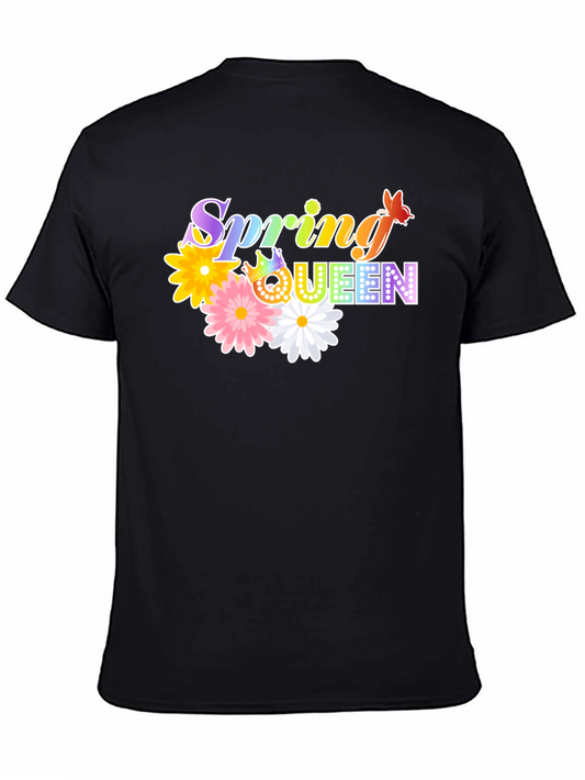 Camiseta Negra Spring Queen con Flores