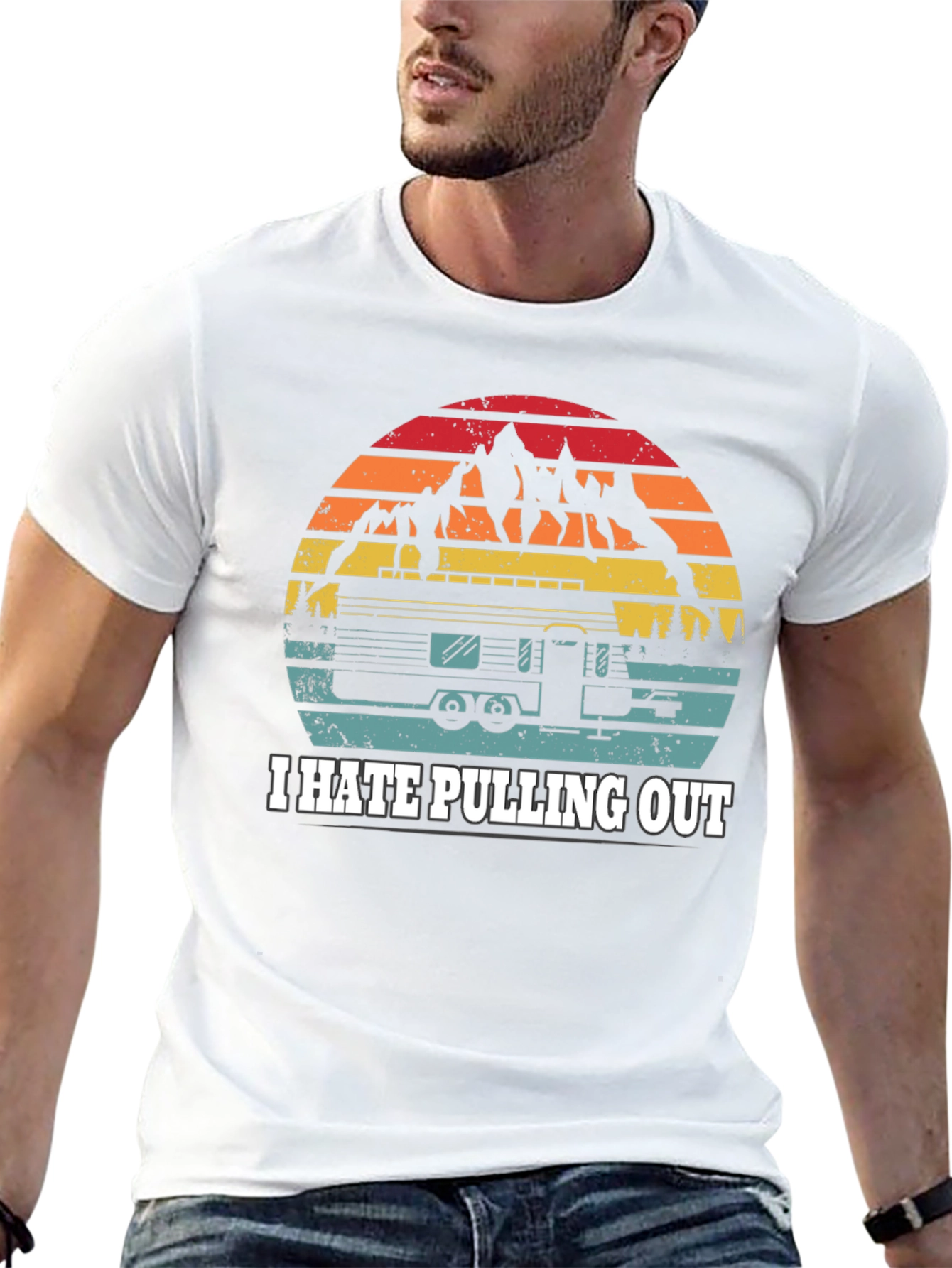 Camiseta Negra I Hate Pulling Out Camping