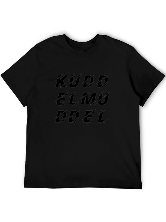 Camiseta Negra con Diseño Abstracto KUDD ELMU DDEL