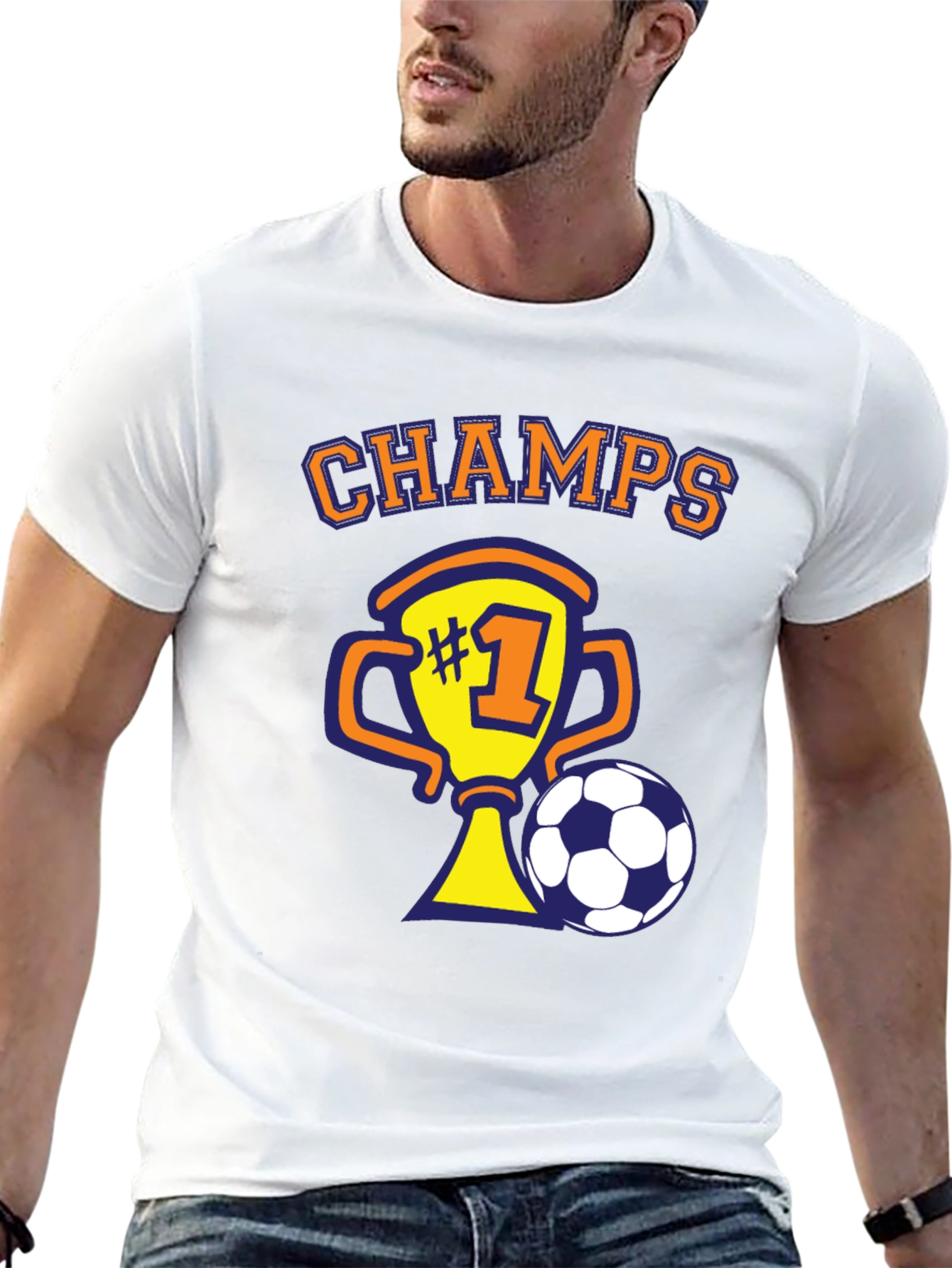 Camiseta Negra de Campeón de Fútbol