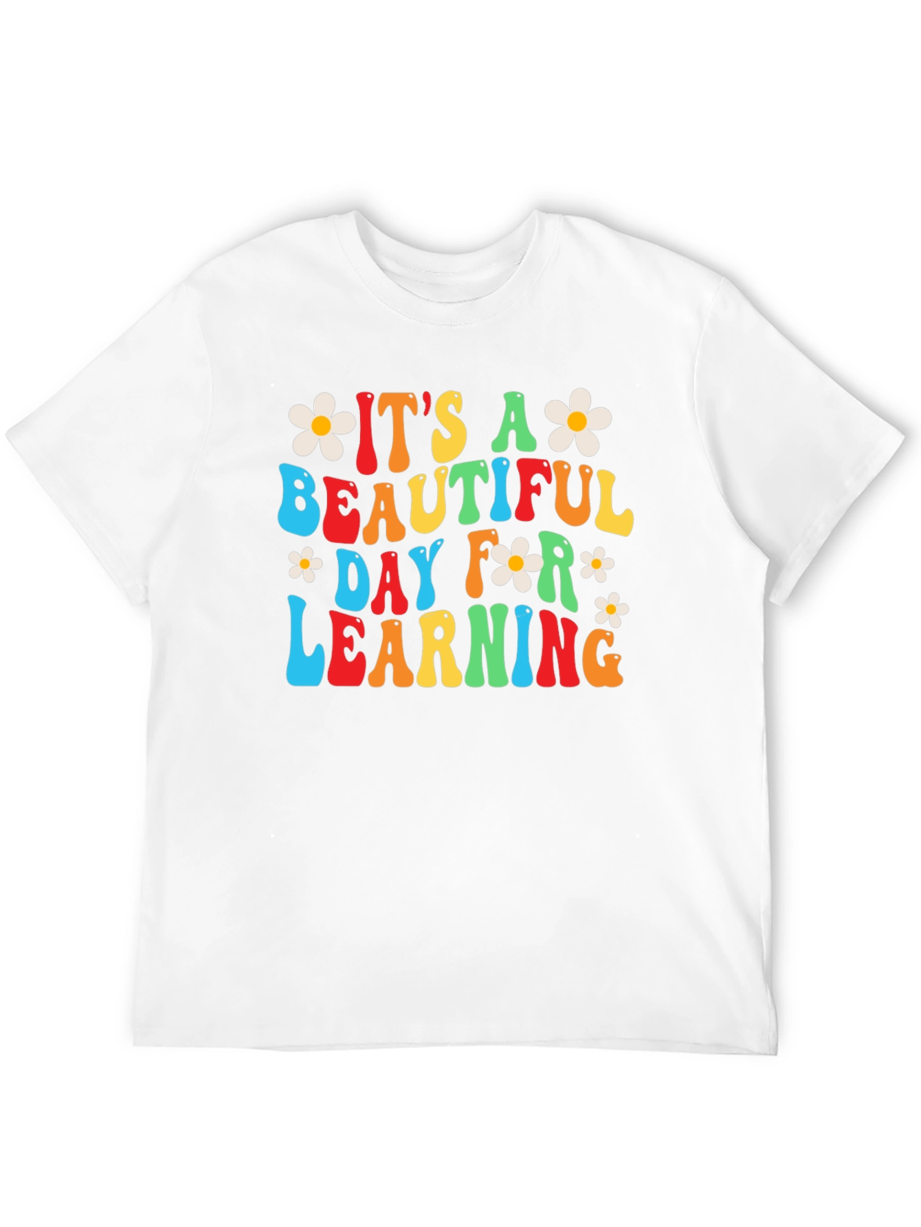 Camiseta Negra con Diseño Retro Día Hermoso para Aprender