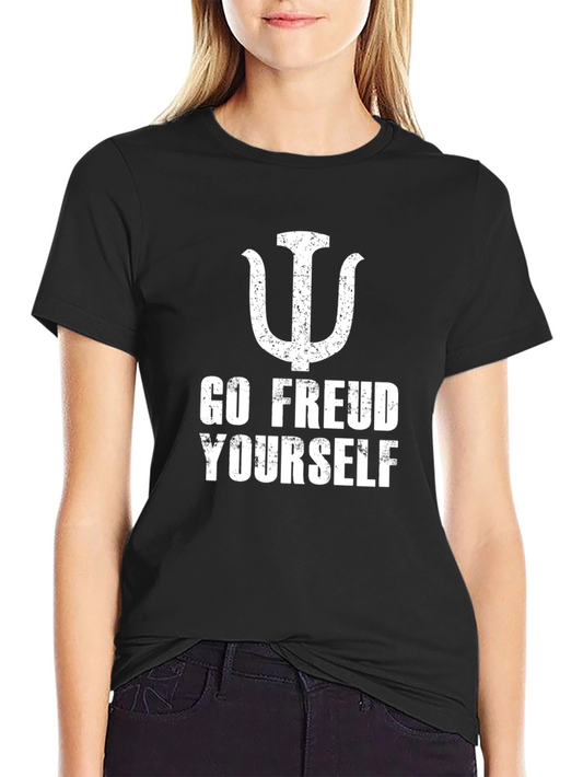Camiseta Negra con Diseño Go Freud Yourself