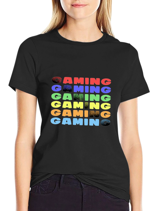 Camiseta Negra Gaming Arcoíris para Gamers