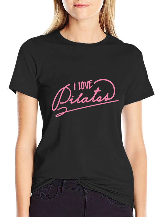 Camiseta Negra I Love Pilates Algodón Suave