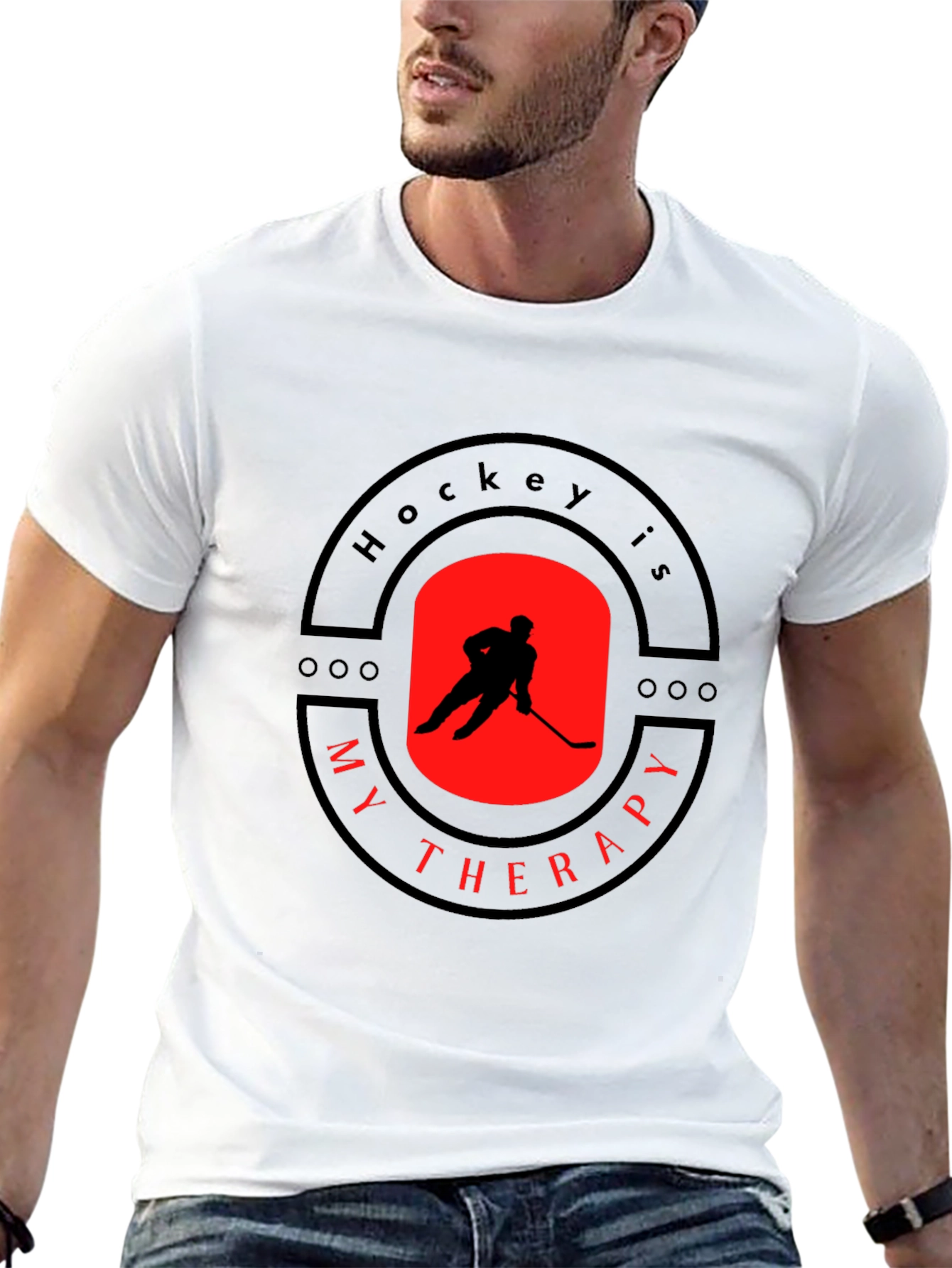 Camiseta Negra Hockey es mi Terapia