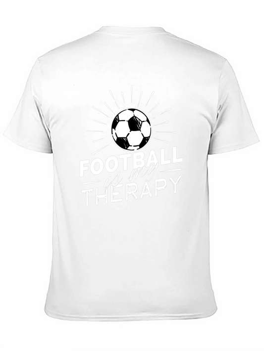 Camiseta Negra Fútbol Es Mi Terapia Hombre