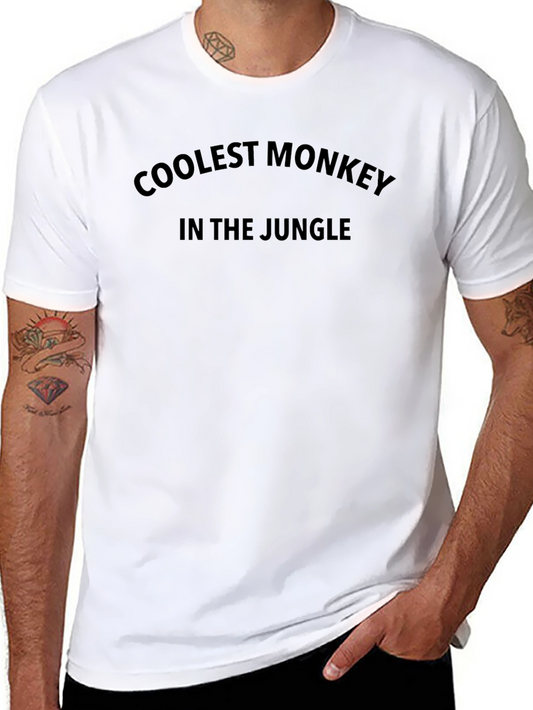 Camiseta Negra: Coolest Monkey In The Jungle