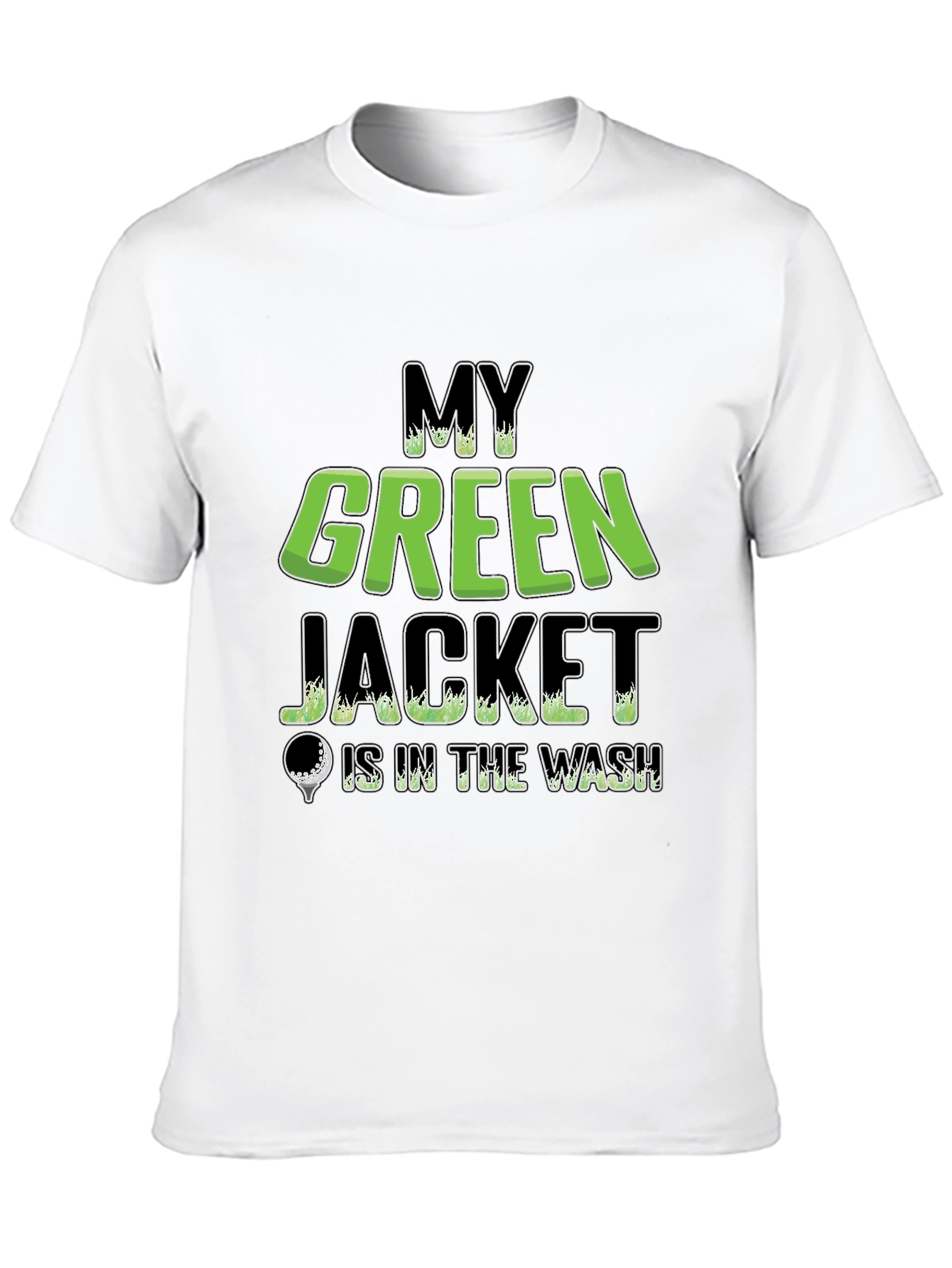 Camiseta Negra con Diseño de Golf My Green Jacket