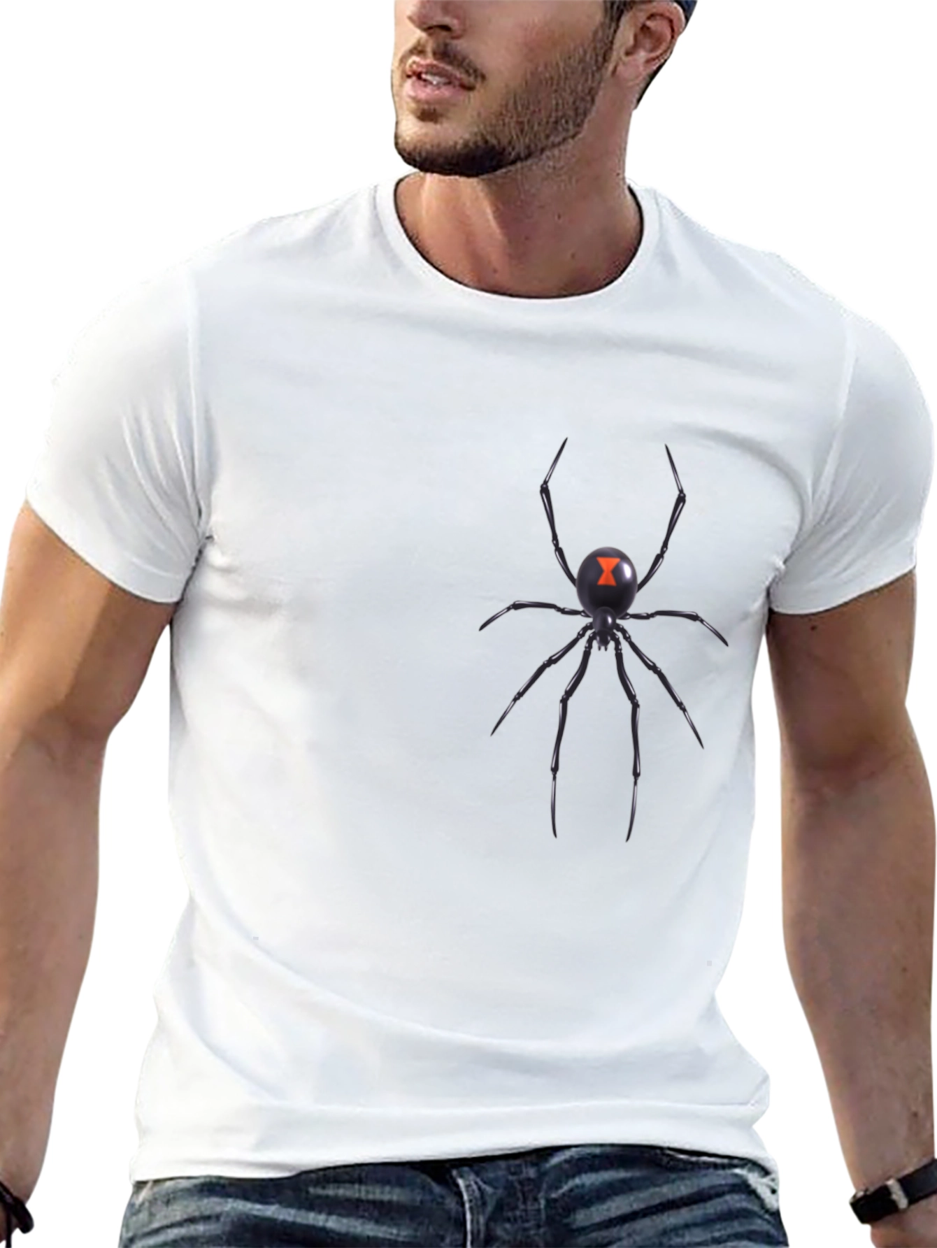 Camiseta Negra con Diseño de Araña Viuda Negra