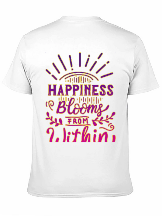 Camiseta Negra La Felicidad Florece Desde Dentro