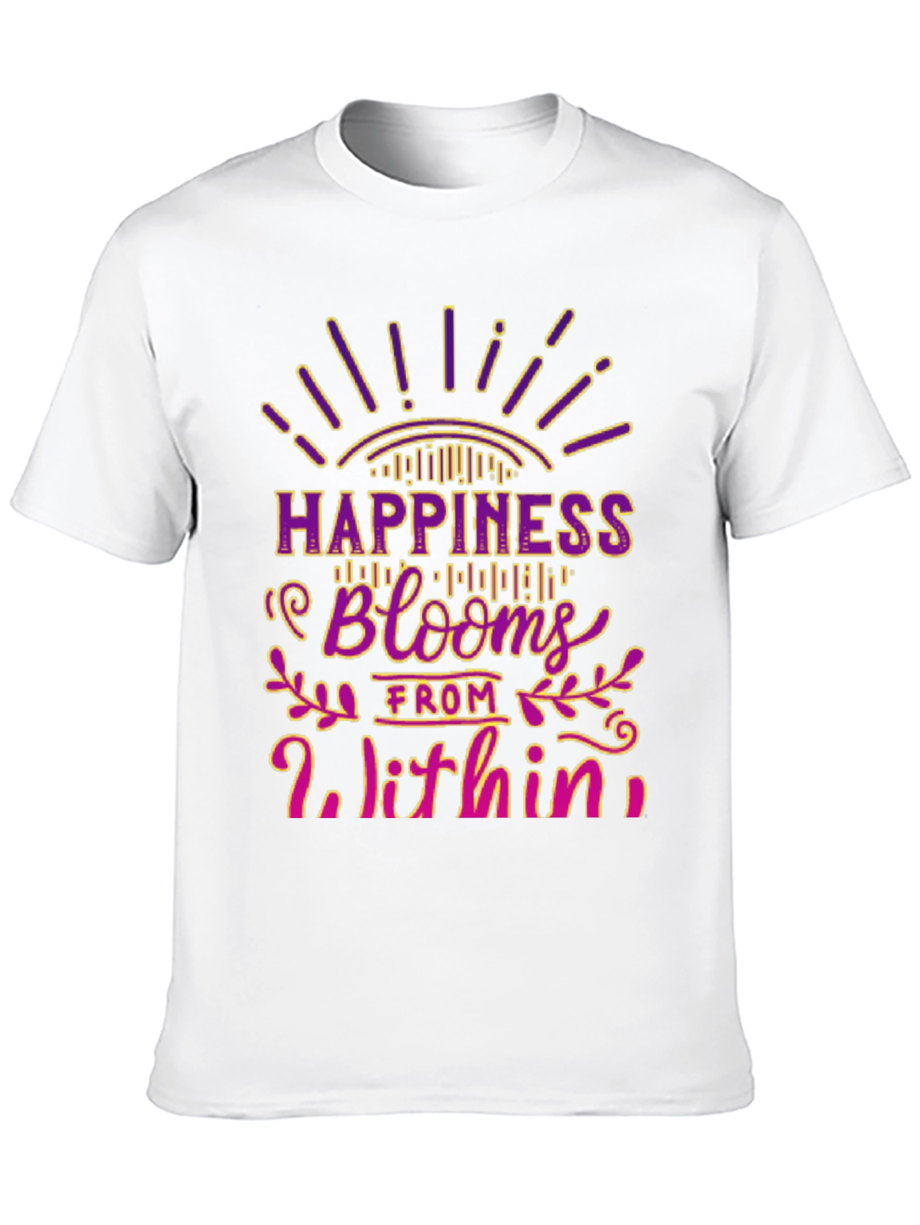 Camiseta Negra La Felicidad Florece Desde Dentro