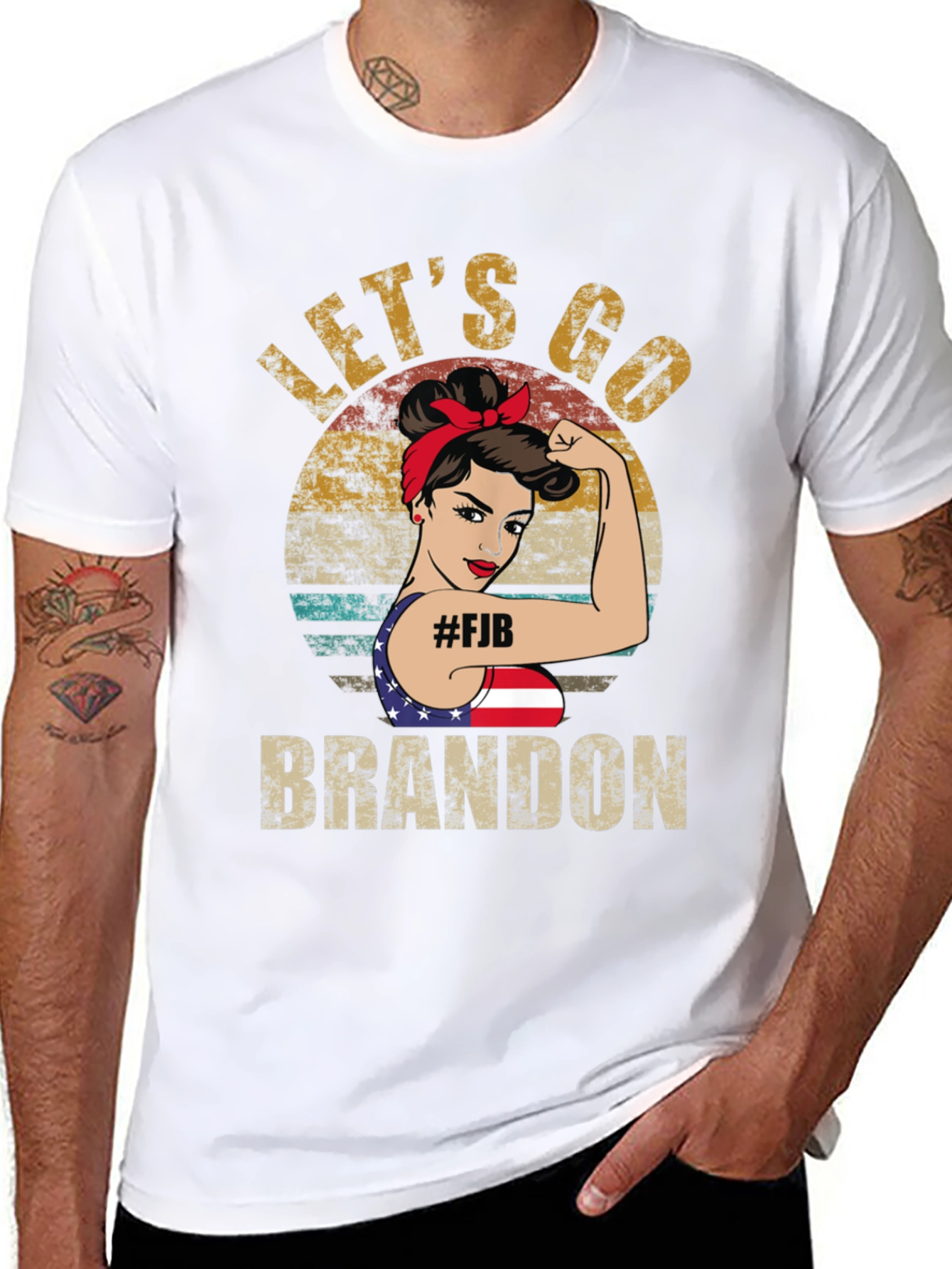 Camiseta Lets Go Brandon Estilo Retro