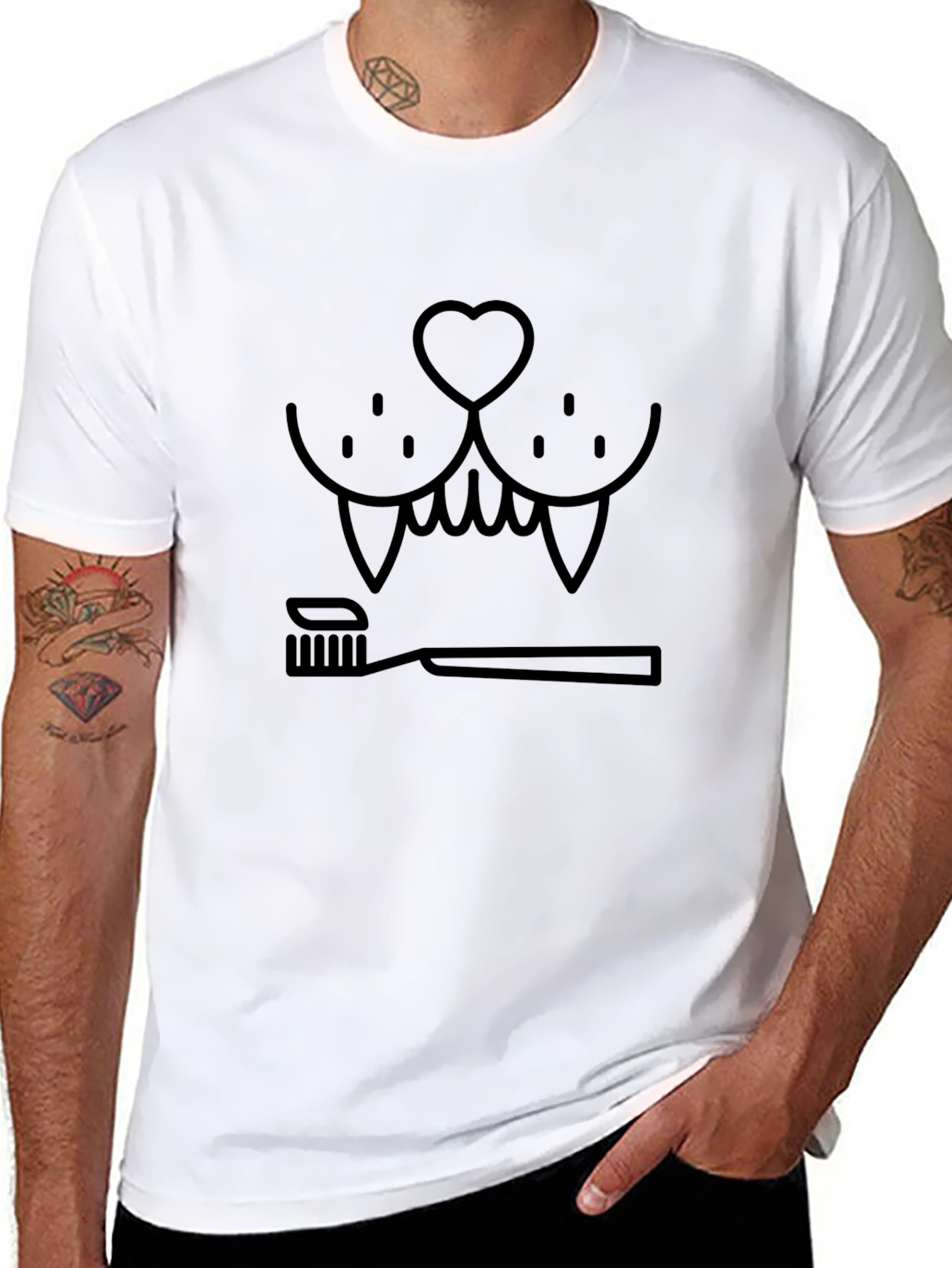 Camiseta Negra Humor Dental