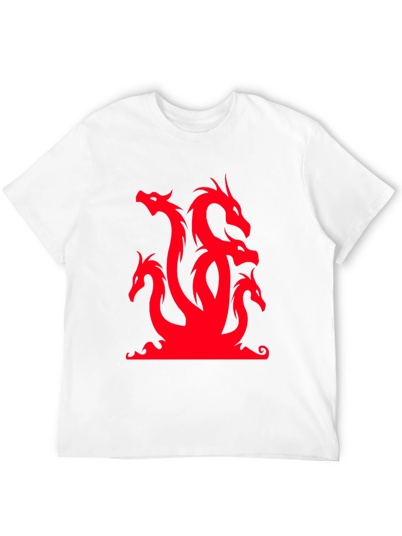 Camiseta Negra con Hidra Roja de Cinco Cabezas