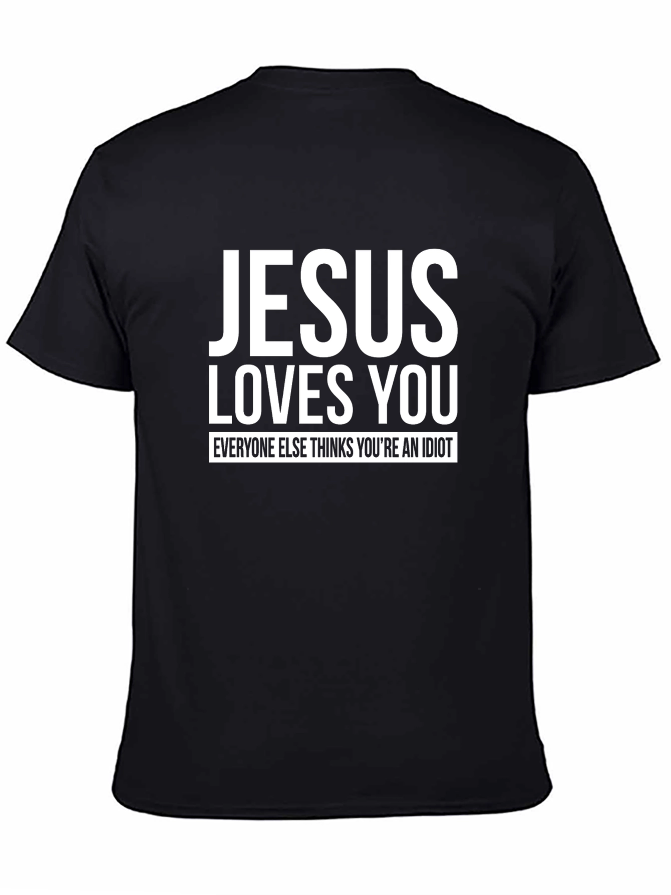 Camiseta Negra: Jesús Te Ama - Humor