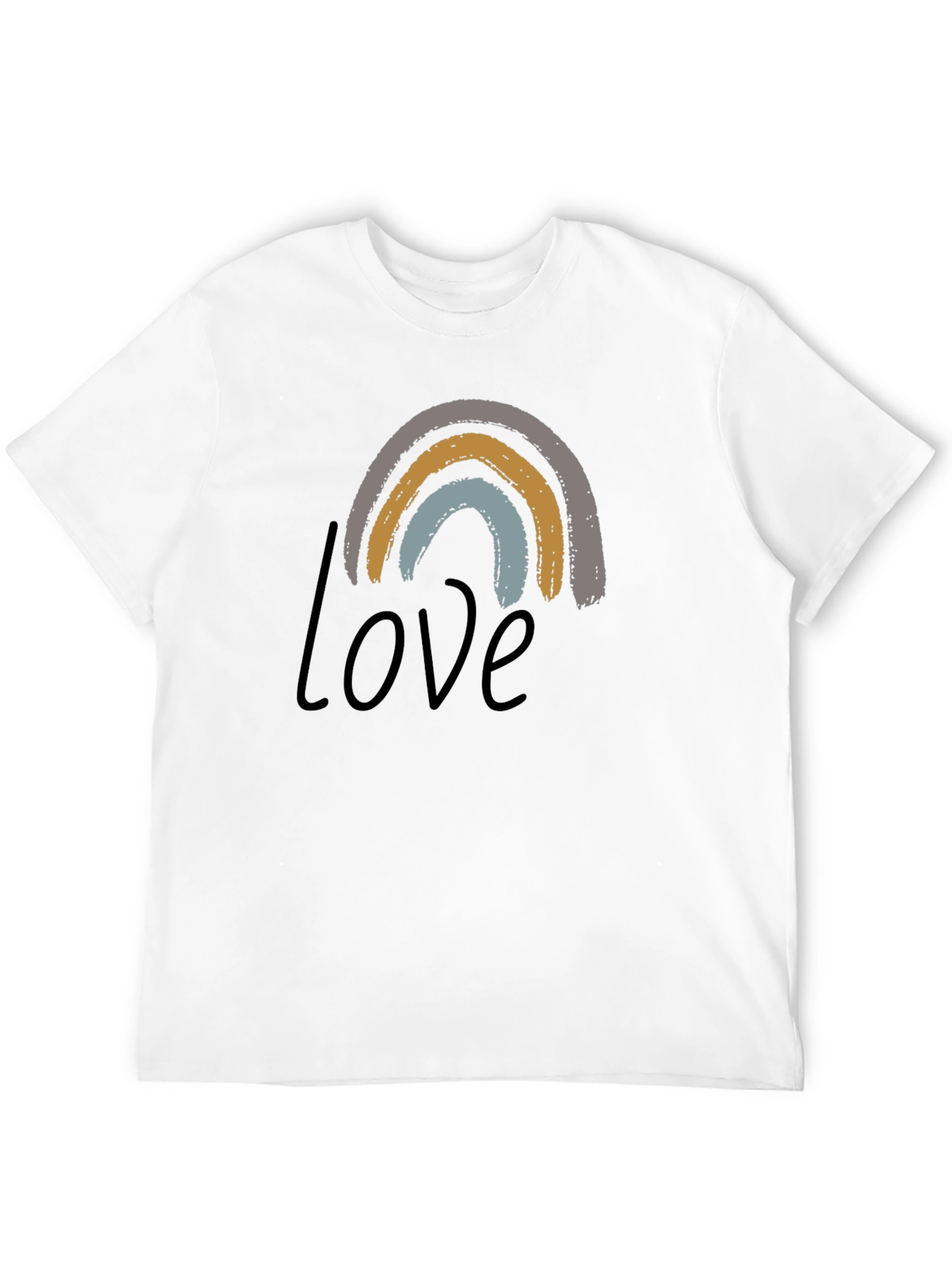 Camiseta Negra con Diseño de Arcoíris Love