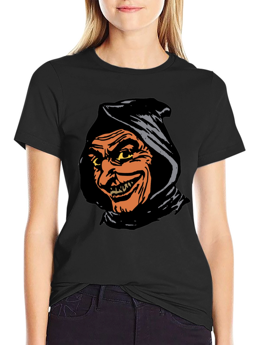Camiseta Negra con Diseño de Personaje de Terror