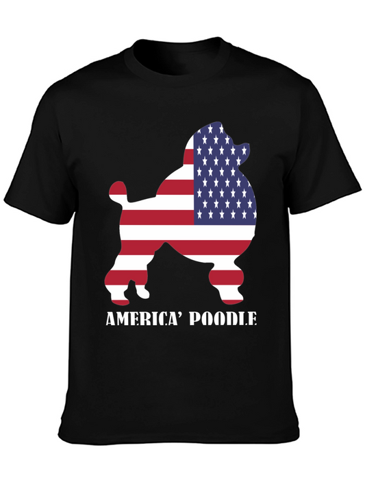 Camiseta Negra America Poodle para Hombre