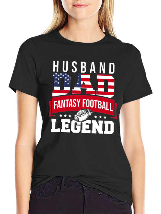 Camiseta Hombre Husband Dad Legend Fútbol Americano
