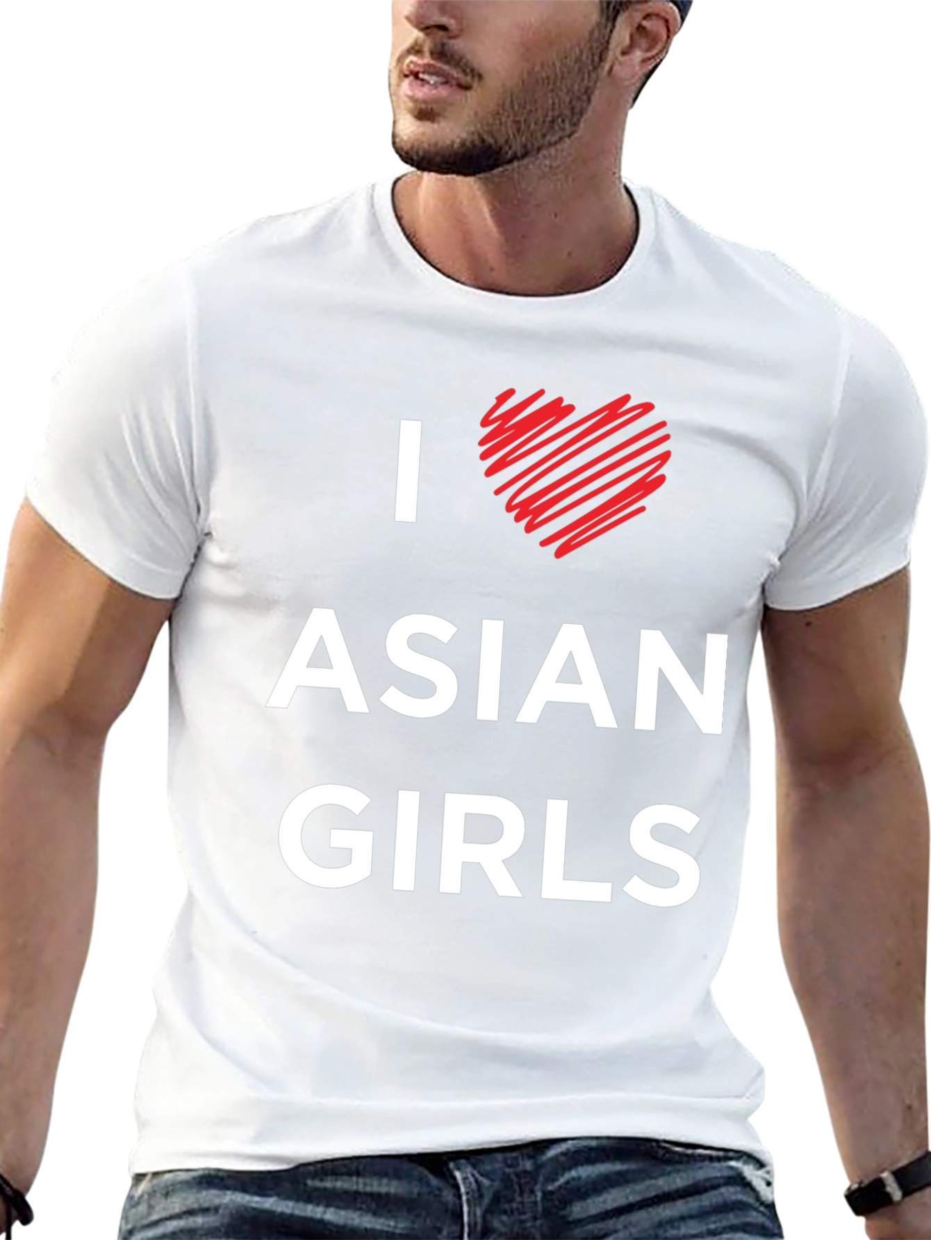 Camiseta Hombre: I Corazón Chicas Asiáticas