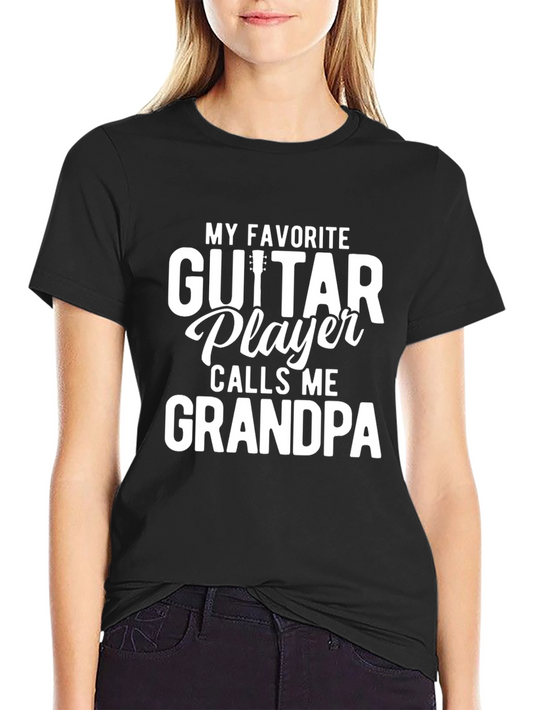 Camiseta Negra Guitar Player Grandpa
