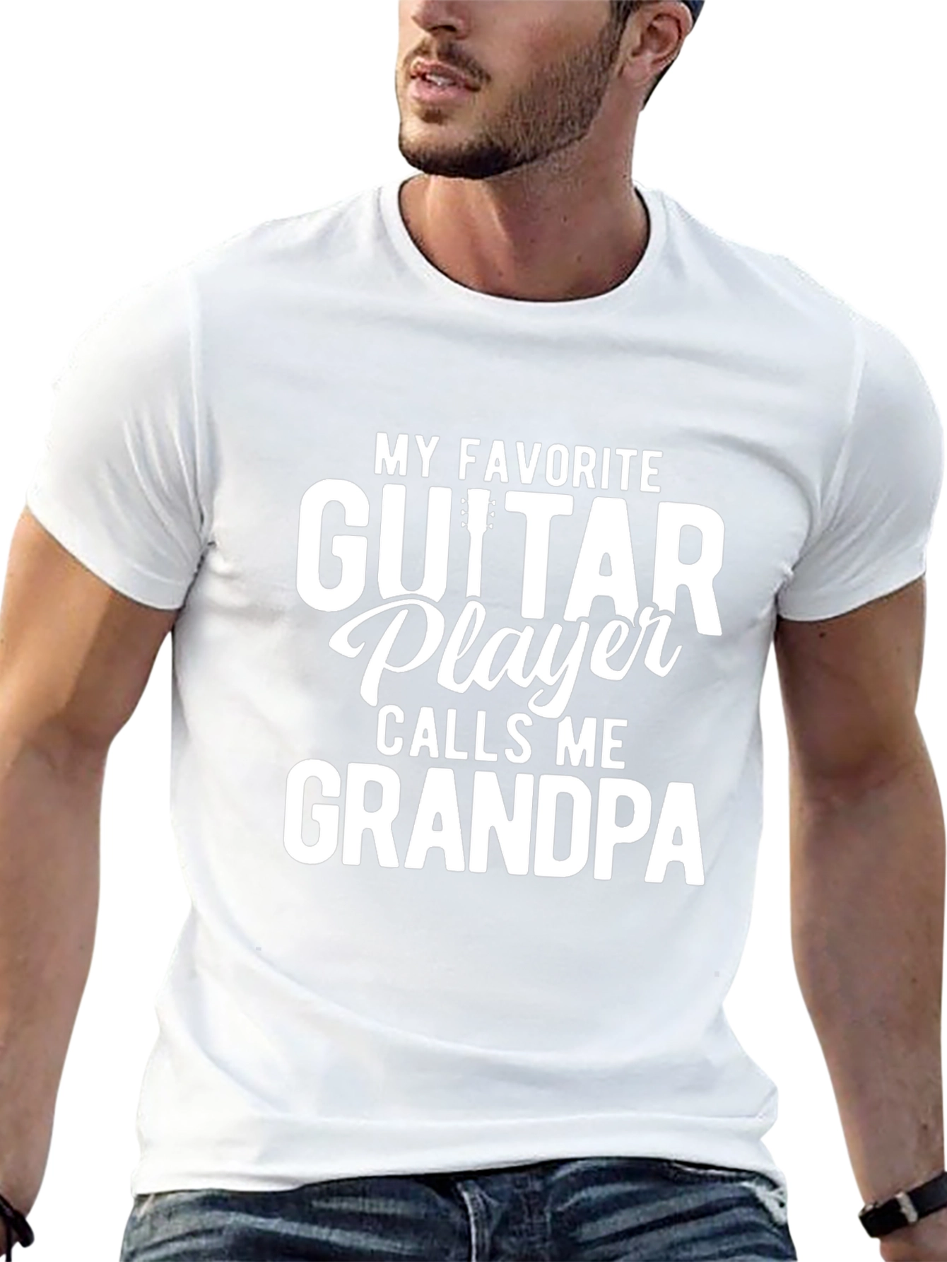 Camiseta Negra Guitar Player Grandpa